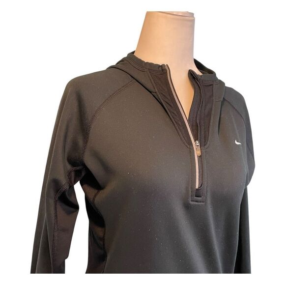 Nike Dri-FIT Cold Weather Thermal Running Hoodie Sweatshirt Black Stretch S - Picture 2 of 9